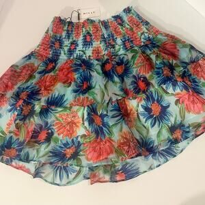 MILLY NWT ****JUST REDUCED ***WYATT PAINT DAHLIA SKIRT MULTI COLOR Size 2